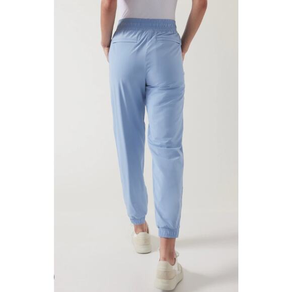 Athleta 10P Blue Brooklyn Lined Jogger Pants Woven Featherweight Stretch Pockets - Picture 15 of 15